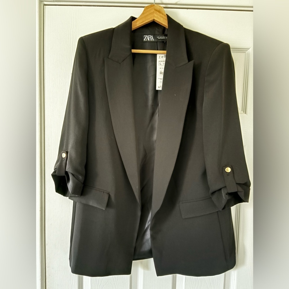 NWT Zara Rolled-Up Sleeves Blazer